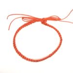 BEACH HEMP JEWELRY Orange Anklet Bracelet Adjustable Handmade In USA