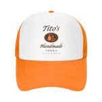 Funny Trucker Hat, Mesh Baseball Cap, Outdoor Fishing Hat for Men and Women Orange/White