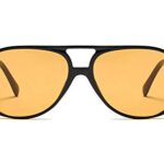 Freckles Mark Vintage Retro 70s Sunglasses for Women Classic Large Squared Aviator Frame (Tinted Yellow, 60)