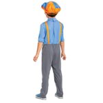 Blippi Costume for Kids, Official Blippi Jumpsuit Outfit with Hat and Bowtie, Classic Toddler Size Medium (3T-4T) Multicolored