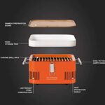 Everdure CUBE Portable Charcoal Grill, Tabletop BBQ, Perfect Tailgate, Beach, Patio, or Camping Grill, Lightweight & Compact Small Grill with Preparation Board & Food Storage Tray, Orange