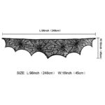 AerWo Halloween Decorations Black Lace Spiderweb Fireplace Mantle Scarf Cover for Halloween Mantle Decor Festive Party Supplies,18 x 96 inch