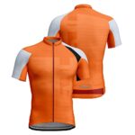 Comfortable and Fashionable Trend Tight Fitting Men’s Summer Cycling Suit Men Top Short Sleeve (Orange, M)
