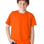 Gildan Boys Heavy Cotton T-Shirt(G500B)-Orange-XS