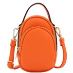 FashionPuzzle Two Compartment Phone Crossbody Mini Bag (Orange)
