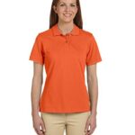 Harriton Ladies Ringspun Cotton Piqué Short-Sleeve Polo, XL, Team Orange