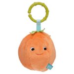 Manhattan Toy Mini-Apple Farm Orange Baby Travel Toy with Rattle, Squeaker, Crinkle Fabric & Teether Clip-on Attachment