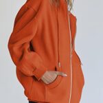 EFAN Women’s Fashion Hoodies 2023 Fall Tops Maternity Sweater Casual Jacket Cute Sweatshirts Long Sleeve Shirts Zip Up Y2k Tops Orange