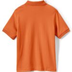 Lands’ End School Uniform Kids Short Sleeve Interlock Polo Shirt Medium Orange Spice