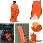 Fewear Emergency Sleeping Bag Thermal Waterproof for Outdoor Survival Camping Hiking, Sleeping Bag with Compression Sack,Portable Lightweight and Waterproof for Adults & Kids (Orange)