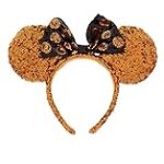 DISNEY Parks EAR HEADBAND Adult HALLOWEEN 2017 Orange Sequin MINNIE Mouse