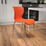 Flash Furniture Lowell Contemporary Design Orange Plastic Stack Chair