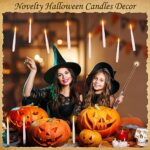 Palmatte 10 Packs Halloween Decorations Floating Candles with Wand Remote 6.1″ Battery Operated Flameless Candles LED Warm Lights Christmas Gifts Home Room Decor Halloween Party Decorations Indoor