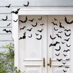 FilmHoo 88 Pcs 4 Sizes Halloween Decorations PVC 3D Bats Wall Decor for Halloween Party Supplies Scary Bats Wall Stickers Set DIY Bat Clings for Halloween Home Decor Indoor Outdoor (Black)