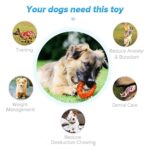 Feeko Dog Chew Toys for Aggressive Chewers Large Breed, Non-Toxic Natural Rubber Indestructible Dog Toys, Tough Durable Puppy Chew Toy for Medium Large Dogs – Fun to Chew, Chase and Fetch(Orange)