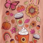 The Children’s Place Girls’ Short Sleeve Fall Thanksgiving T-Shirt, Harvest Doodle, Medium