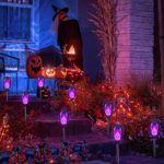 Purple Halloween Outdoor Decorations, 8Pack Outdoor Halloween Lights for Halloween Decor, Solar Halloween Lights for Outside Halloween Decorations, Halloween Pathway Lights Solar Powered for Yard Art