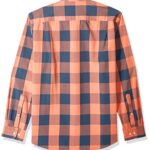 Amazon Essentials Men’s Regular-Fit Long-Sleeve Casual Poplin Shirt, Navy Orange Buffalo, XX-Large