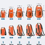 HEETA Waterproof Dry Bag for Women Men, Roll Top Lightweight Dry Storage Bag Backpack with Phone Case for Travel, Swimming, Boating, Kayaking, Camping and Beach, Transparent Orange 5L