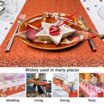 yuboo Orange Table Runners, 2 Pack Glitter Sequin 12”x108” Fall Table Cloth for Girl’s Birthday Wedding Bridal Baby Shower Banquets Halloween Fall Party Decorations
