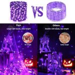 Brizled Purple Halloween Lights, 72.17ft 200 LED Halloween Lights Outdoor, 8 Modes Halloween Purple Lights Connectable Plugin String Lights Black Wire for Indoor Halloween Party Haunted House Decor