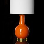 SAFAVIEH Lighting Collection Paris Modern Orange Ceramic 28-inch Bedroom Living Room Home Office Desk Nightstand Table Lamp (LED Bulb Included)