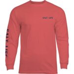 Salt Life All Waters Long Sleeve Classic Fit Shirt, Burnt Coral, X-Large