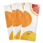 susiyo Citrus Fruit Lemon Orange Kitchen Dish Towel, Set of 4 Pcs Soft Polyester Dish Cloth for Cooking Washing, 28 X 18 Inch