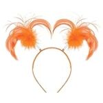 Amscan Feathers & Ponytails Headband Costume Party Headwear Accessory, Orange, Plastic, 5″ X 8″. Costume