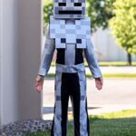 Minecraft Skeleton Costume for Kids, Video Game Inspired Character Outfit, Classic Child Size Large (10-12) Gray