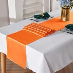 YUHX Pack of 10 Satin Table Runner 12 x 108 Inches Long, Orange Table Runners for Wedding, Birthday Parties, Banquets Decorations?Orange, 10 Pack?