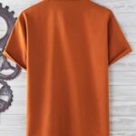 SOLY HUX Men’s Short Sleeve Button Down Shirts Casual Dress Going Out Camp Tops Burnt Orange Solid L