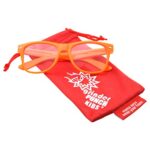 grinderPUNCH Kids Size Color Glasses Clear Lens Nerd Geek Costume Fake Children’s, Orange