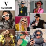 VANLINKER Oversized Thick Inflated Sunglasses Womens Mens Trendy Aviator One Peice Glasses Funny Bubble Aesthetic Shades VL9729 Orange