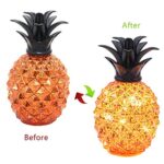 Romingo Mercury Glass Pineapple Lamp 9 Inch Batteries Operated Night Light with Timer for Living Bed Room, Women’s Gift for Wife Girl Friend, Orange