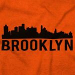 Brisco Brands Brooklyn NYC Skyline New York City NY Hoodie Sweatshirt Women Men Orange