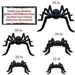 CH HAICHENG 5 Pcs Halloween Spiders Halloween Decorations Outdoor, Giant Hairy Spiders Halloween Decorations Indoor Outdoor Decor