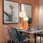 Arturesthome Bedside Nightstand Table Lamp for Living Room Bedroom, Desk Lamp with Light Bulbs, Orange