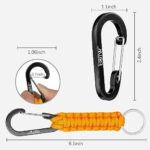 EOTW 6pcs Carabiner Clip and 2pcs Paracord Keychain Small Aluminum Caribeaner D Ring for Camping, Hiking, Fishing Or As A Key Organizer Orange
