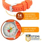 OWLCONIC Kids Watch – Analog Watches for Kids – Girls & Boys Watches Ages 7-10, Watches for Kids 8-12, Kids Analog Watch Telling Time Teaching Tool, Gift Watches for Girls and Boys Bright Orange