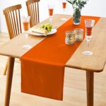 Entisn 12pcs Orange Satin Table Runners 12″ x 108″, Elegant and Soft Silky Table Decor for Parties Banquet Wedding Thanksgiving Valentine’s Day Christmas