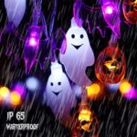 Halloween Lights, 16FT 30 LED Waterproof 3D Pumpkin Bat Ghost Battery Operated String Lights with Timer – 8 Lighting Modes Fairy Light for Window Indoor Outdoor Decor Halloween Party Decorations