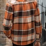 JMIERR Flannel Jackets for Men Casual Button Down Long Sleeve Plaid Shirts Lightweight Fall Shackets Coat with Pockets,US 49(2XL),Orange