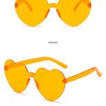 2 Pack High-Grade Boxed Heart Shape Sunglasses,St.Patrick Day Green Eyeglasses,Heart Oversized Rimless Colored Eyewear (Orange+Yellow)