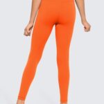 CRZ YOGA Girls Butterluxe Full Length Athletic Leggings – Kids High Waist Lounge Pants Girls Active Dance Running Yoga Tights Neon Orange Medium