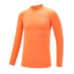 DEVOROPA Youth Boys Compression Thermal Shirts Long Sleeve Undershirt Fleece Baselayer Mock Top Orange S