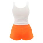 Ripple Junction Hooters Girl Classic Waitress Role Play Costume Uniform Outfit w/Tank Top Shorts Adult Women’s M Orange White