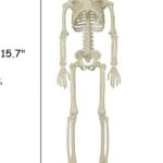 Halloween Skeletons Decorations Outdoor Indoor, 16″ Posable Plastic Skeleton, Full Body Skeleton with Movable Joints, Realistic Spooky Scary Skeletons for Halloween Party Haunted House Graveyard Props Decor