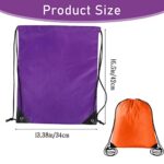 2PCS Drawstring Bags PE Bags Drawstring Gym Bag Orange Purple Draw String Bags Drawstring Backpack for Sports, Gym, Travel, Swimming, Beach