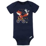 Gerber Baby Boys’ 4-Pack Short Sleeve Onesies Bodysuits, Orange Fox, 0-3 Months